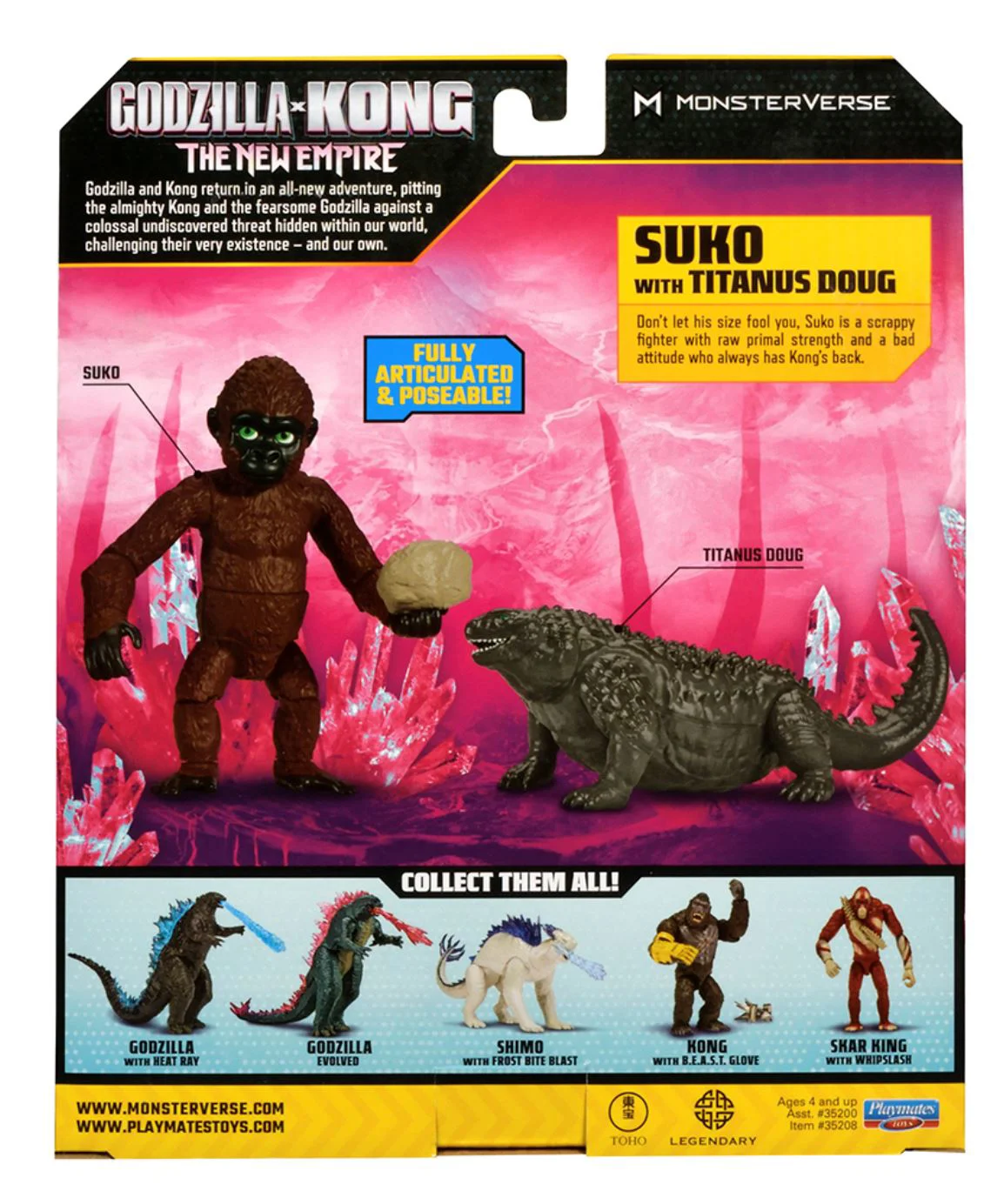Figurina Godzilla vs. Kong Suko cu Titanus Doug, cu articulatii, 9 cm foto