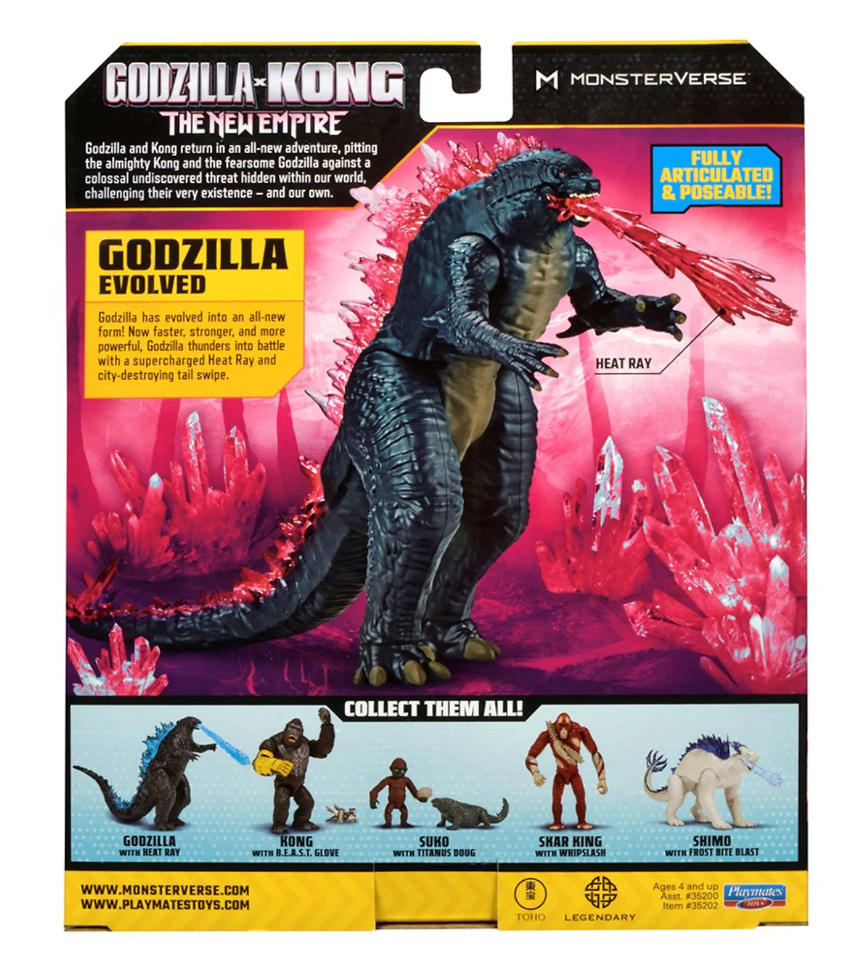 Figurina Godzilla vs. Kong Godzilla Evolved cu articulatii si raza de caldura, 15 cm foto