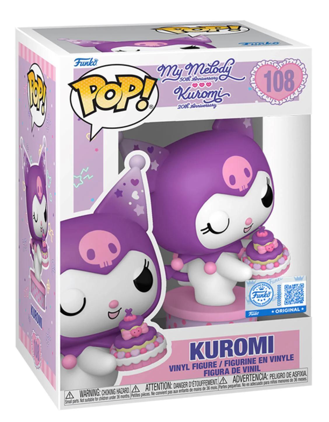 Figurina de colectie Funko Pop Kuromi cu tort, 9 cm foto