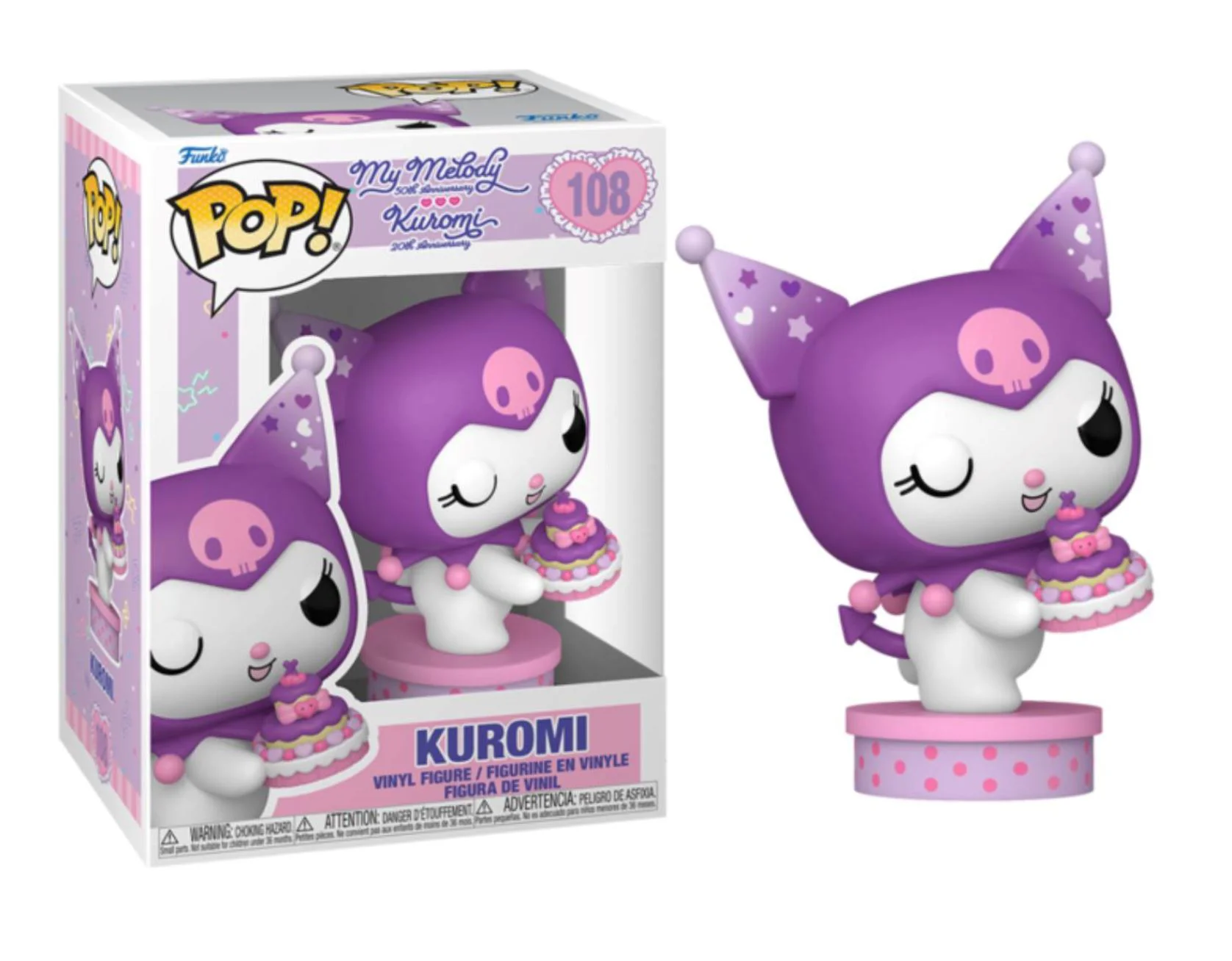 Figurina de colectie Funko Pop Kuromi cu tort, 9 cm foto