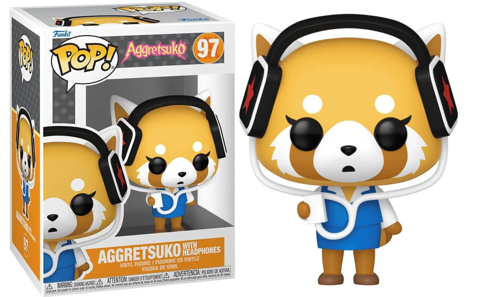 Figurina de colectie Funko Pop Aggretsuko cu casti, 9 cm foto