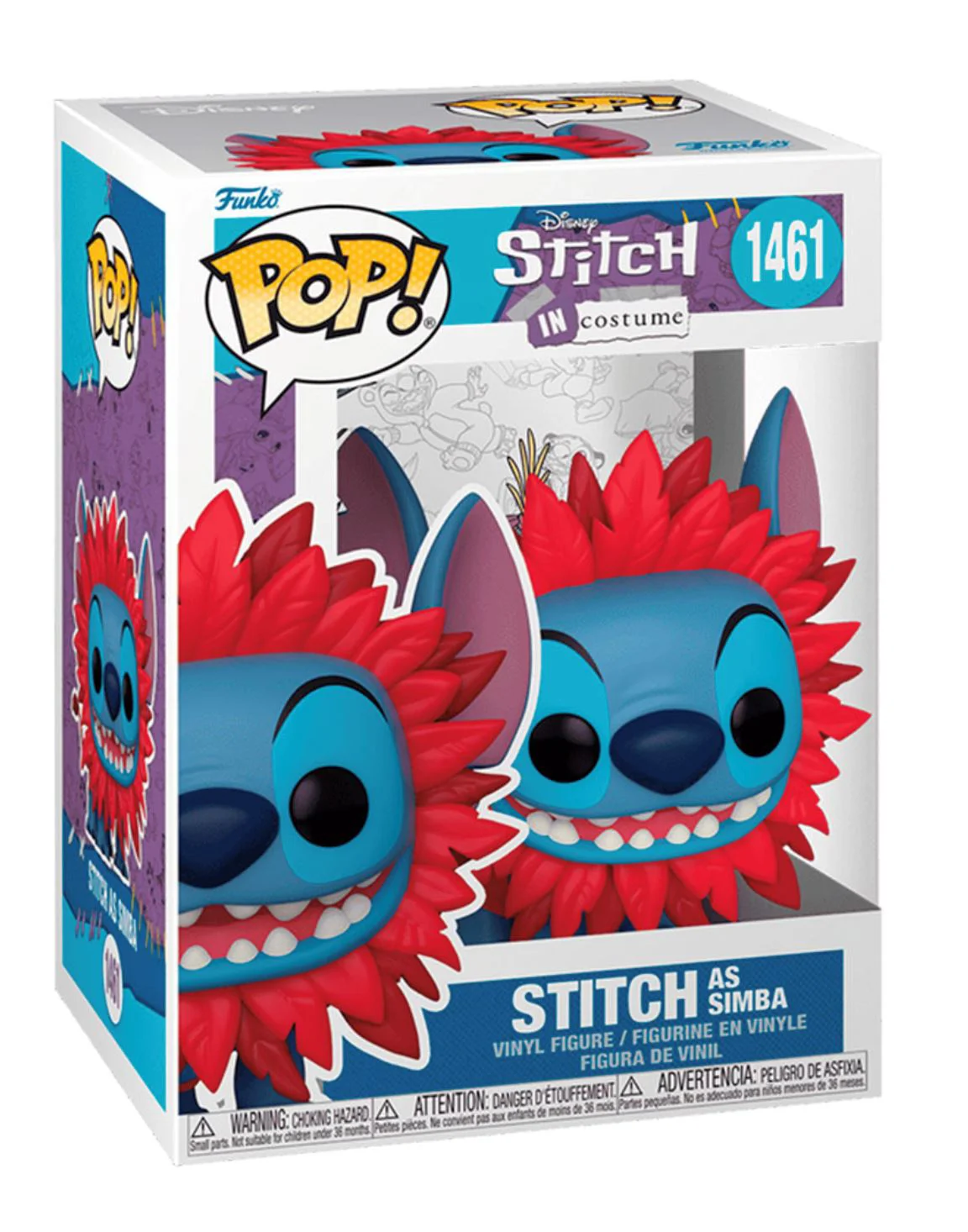 Figurina Funko Pop Stitch in costum Simba, 9 cm foto