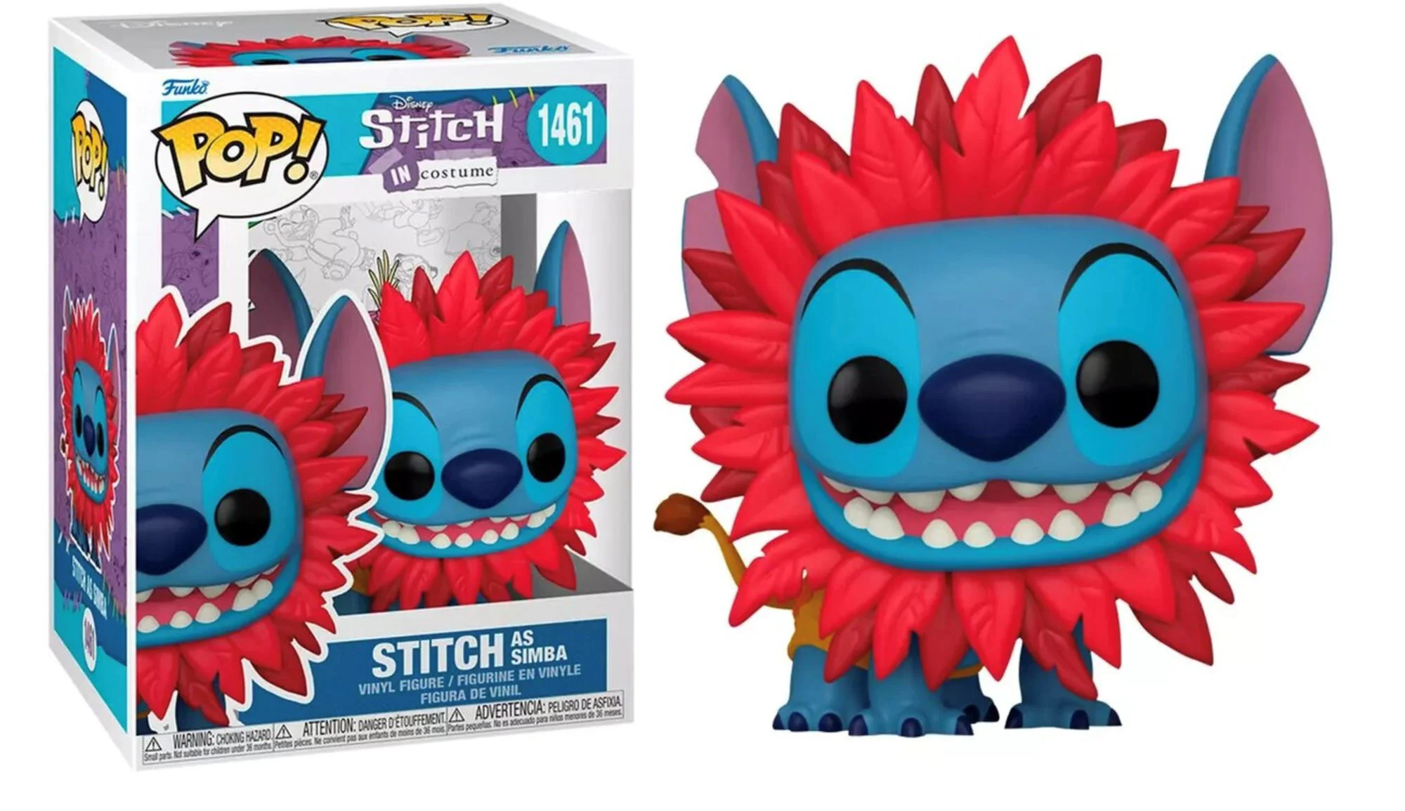Figurina Funko Pop Stitch in costum Simba, 9 cm foto