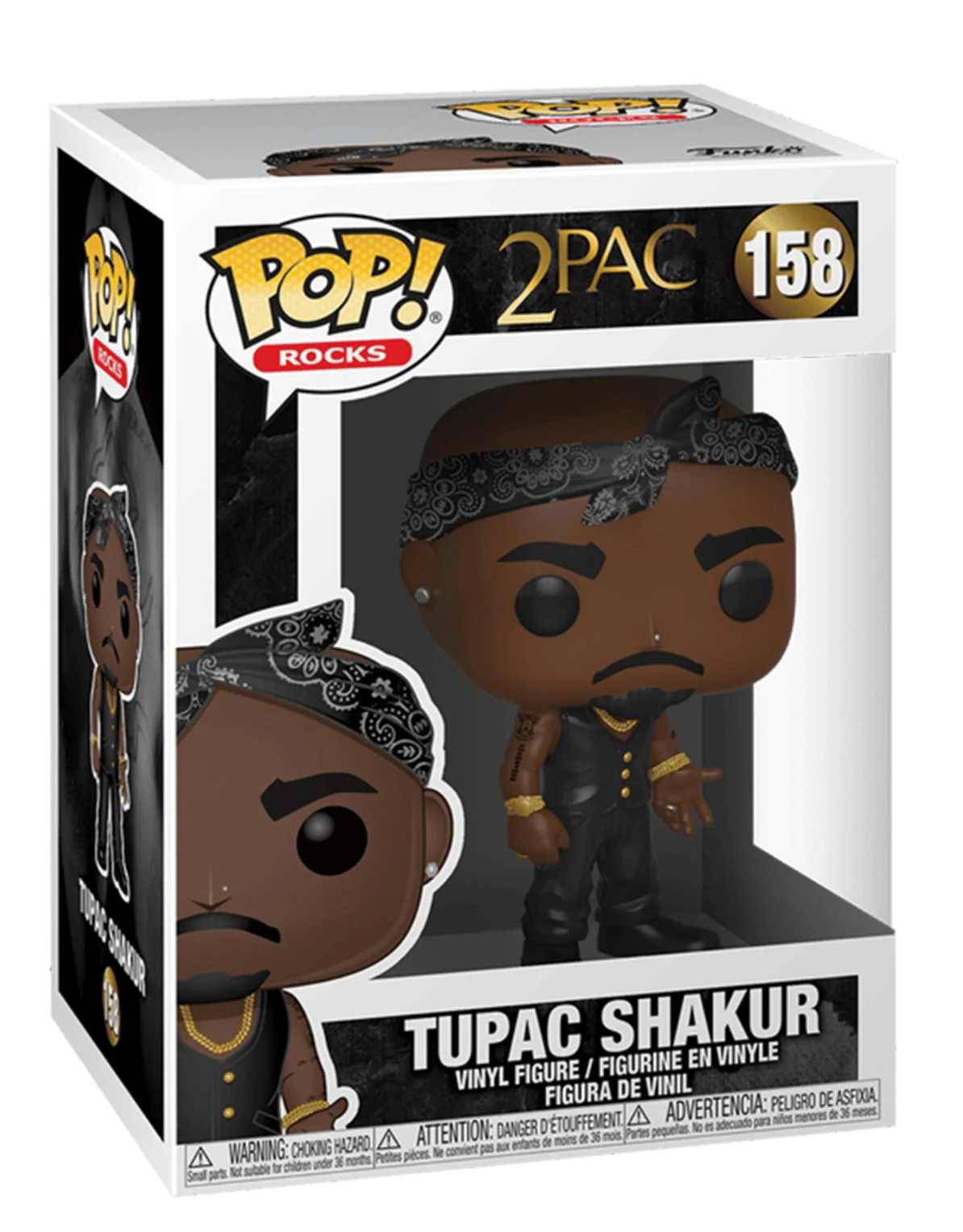 Figurina de colectie Funko Pop Tupac Shakur cu bandana, 9 cm foto