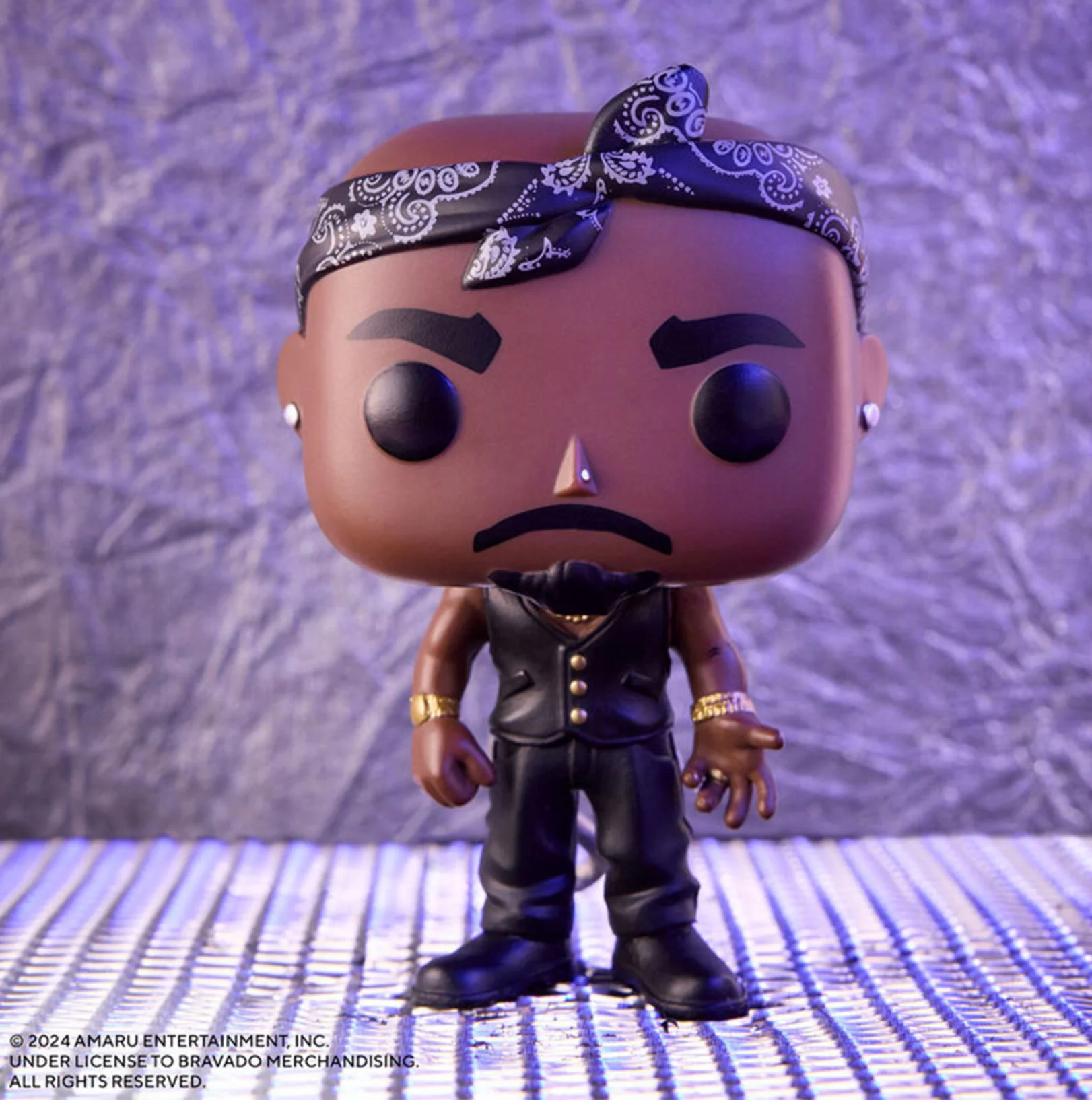 Figurina de colectie Funko Pop Tupac Shakur cu bandana, 9 cm foto