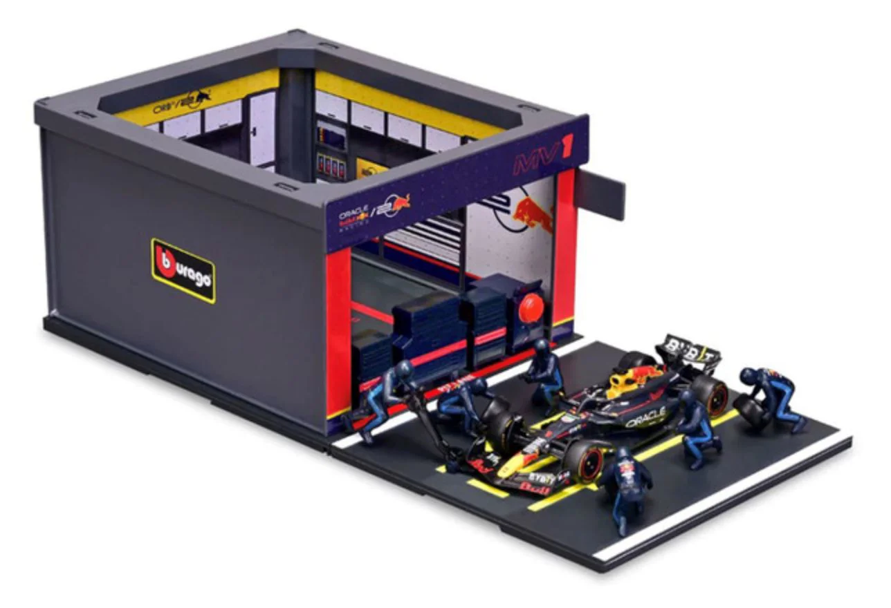 Set de joaca Bburago Pit Pass Oracle Red Bull Racing, 1:43 foto