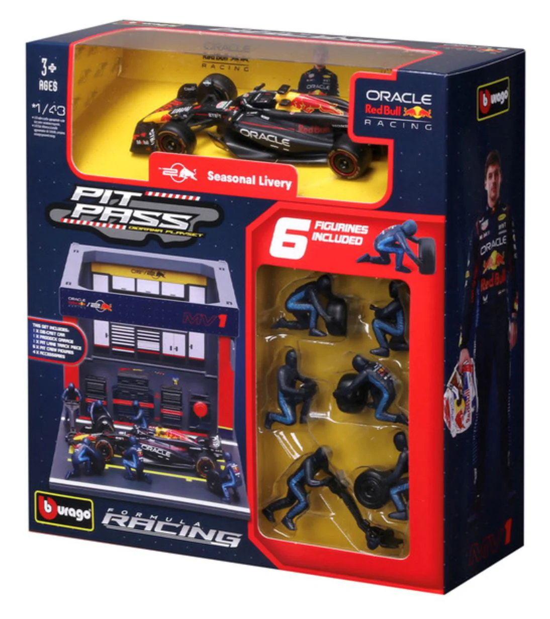 Set de joaca Bburago Pit Pass Oracle Red Bull Racing, 1:43 foto