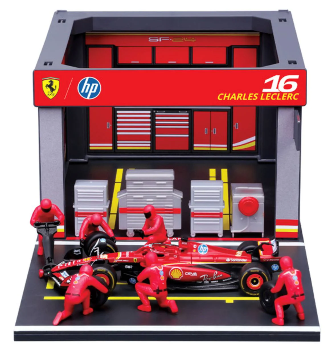 Set de joaca Bburago Pit Pass Ferrari SF-24, 1:43 foto