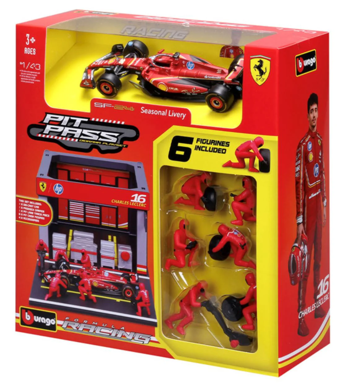 Set de joaca Bburago Pit Pass Ferrari SF-24, 1:43 foto