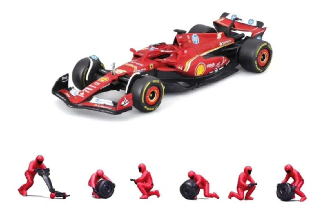 Set de joaca Bburago Pit Pass Ferrari SF-24, 1:43 foto