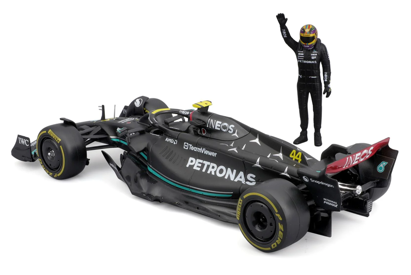 Модель автомобиля Bburago Mercedes-AMG F1 W14 E Performance с фигуркой, 1:24 foto
