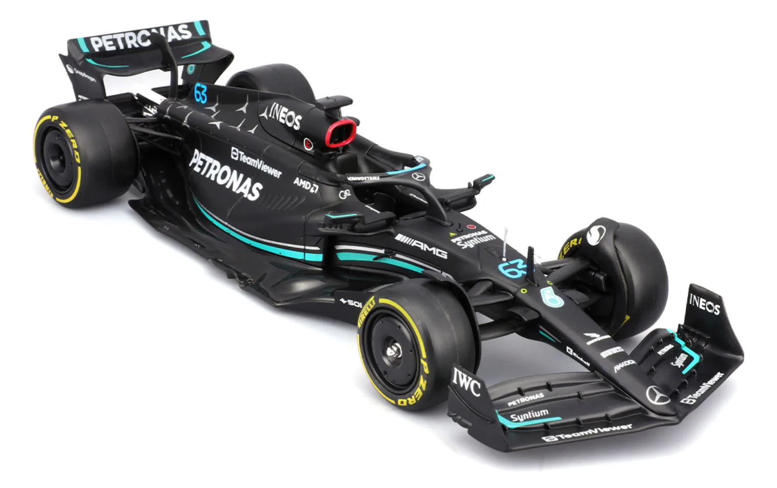 Модель автомобиля Bburago Mercedes-AMG F1 W14 E Performance с фигуркой, 1:24 foto