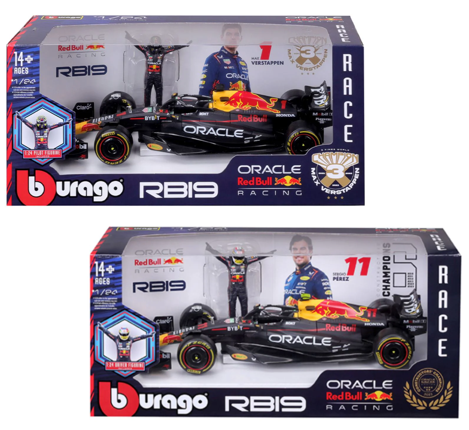 Модель автомобиля Bburago Red Bull Racing RB19 с фигуркой, 1:24 foto