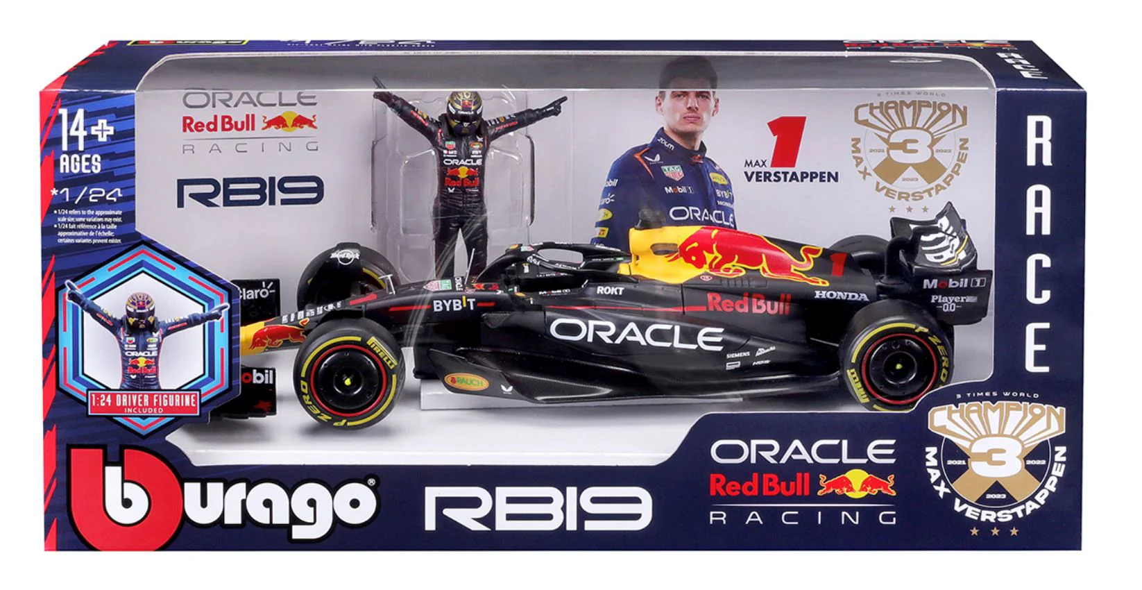 Модель автомобиля Bburago Red Bull Racing RB19 с фигуркой, 1:24 foto