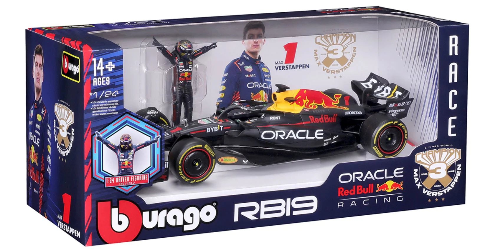 Модель автомобиля Bburago Red Bull Racing RB19 с фигуркой, 1:24 foto