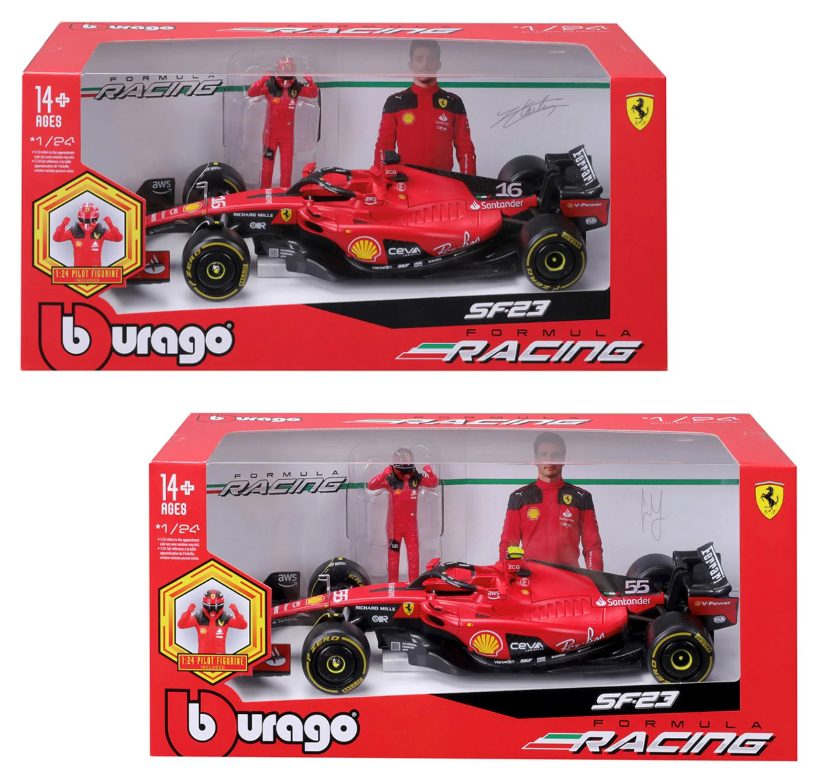 Модель автомобиля Bburago Ferrari SF-23 с фигуркой, 1:24 foto
