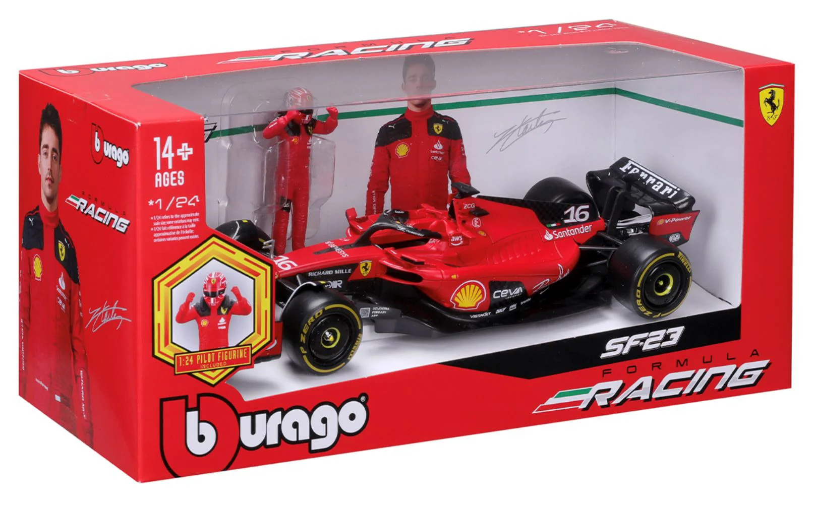 Модель автомобиля Bburago Ferrari SF-23 с фигуркой, 1:24 foto