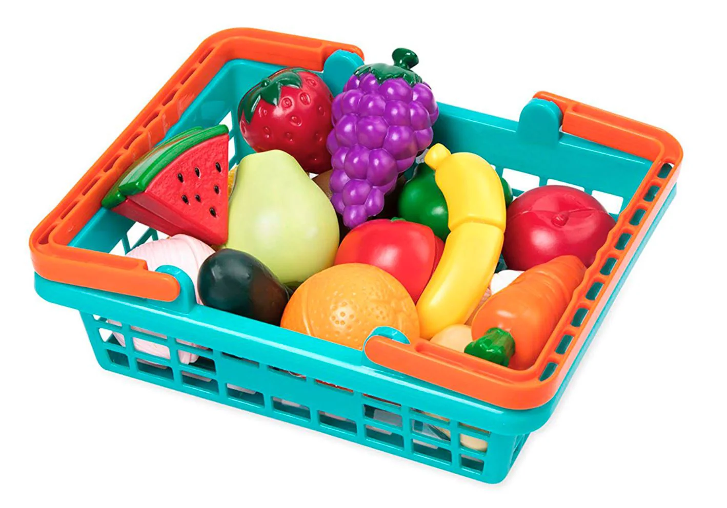 Set de joaca Battat Cos de legume cu fructe pe lipici foto