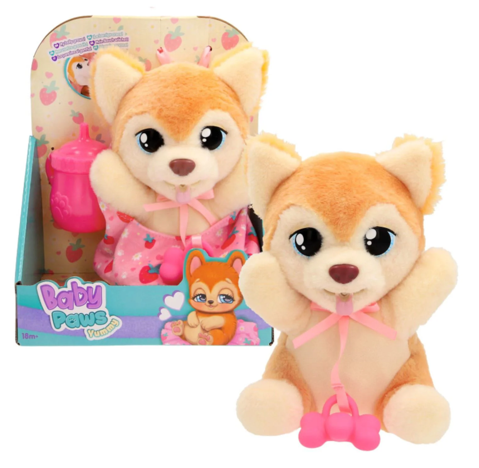 Мягкая игрушка Baby Paws Щенок Померанский Шпиц в сумочке, 17,8 см foto