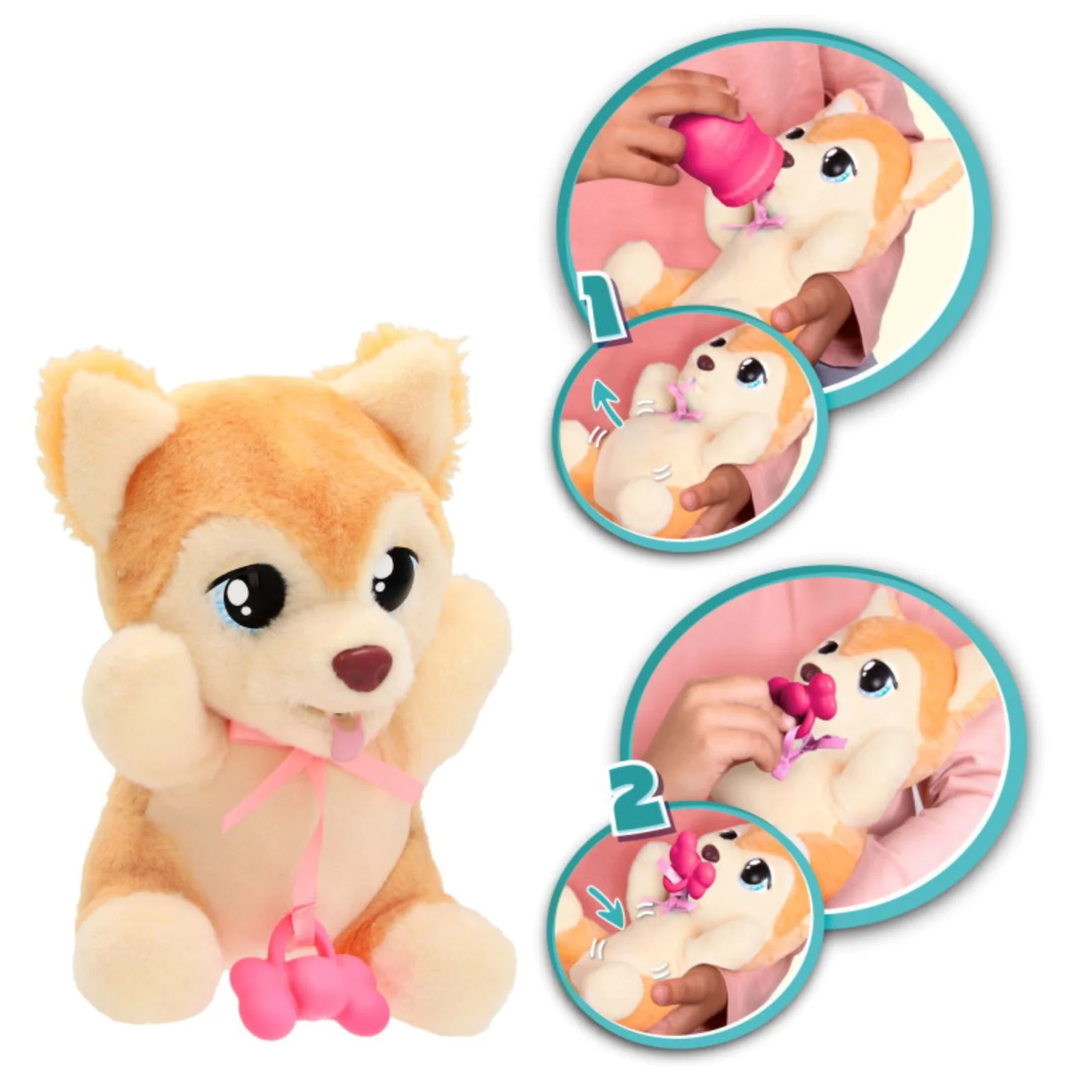 Мягкая игрушка Baby Paws Щенок Померанский Шпиц в сумочке, 17,8 см foto