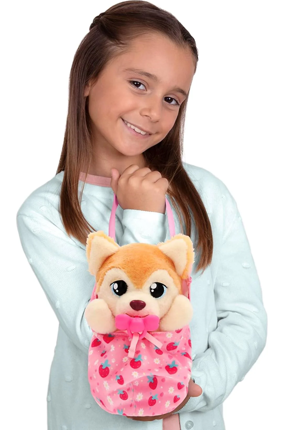 Мягкая игрушка Baby Paws Щенок Померанский Шпиц в сумочке, 17,8 см foto