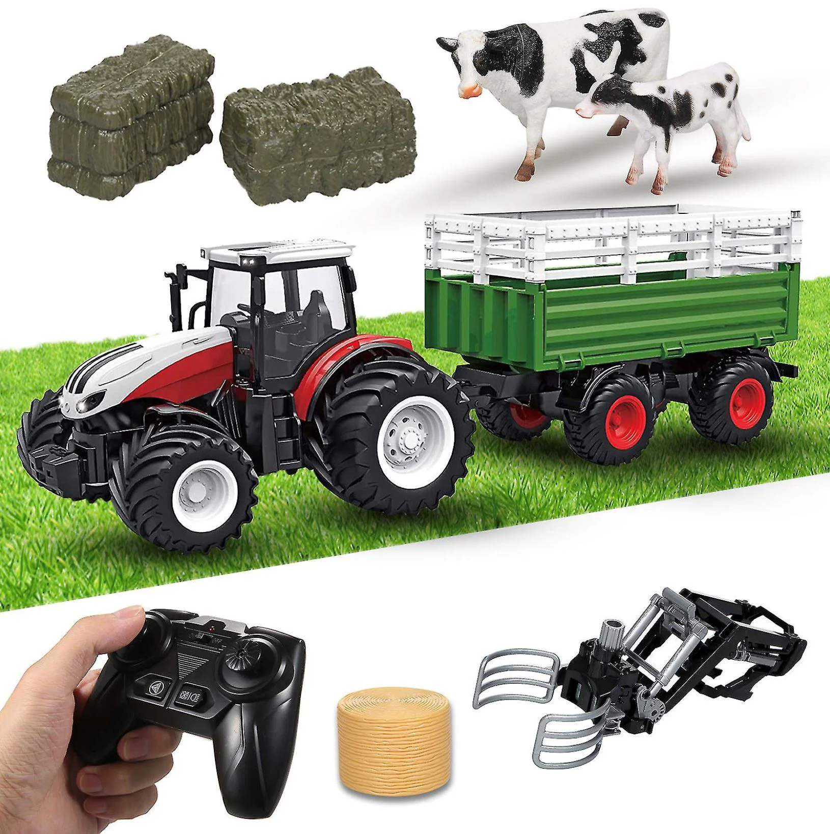 Masina cu telecomanda Essa Toys Tractor cu remorca, 1:24 foto
