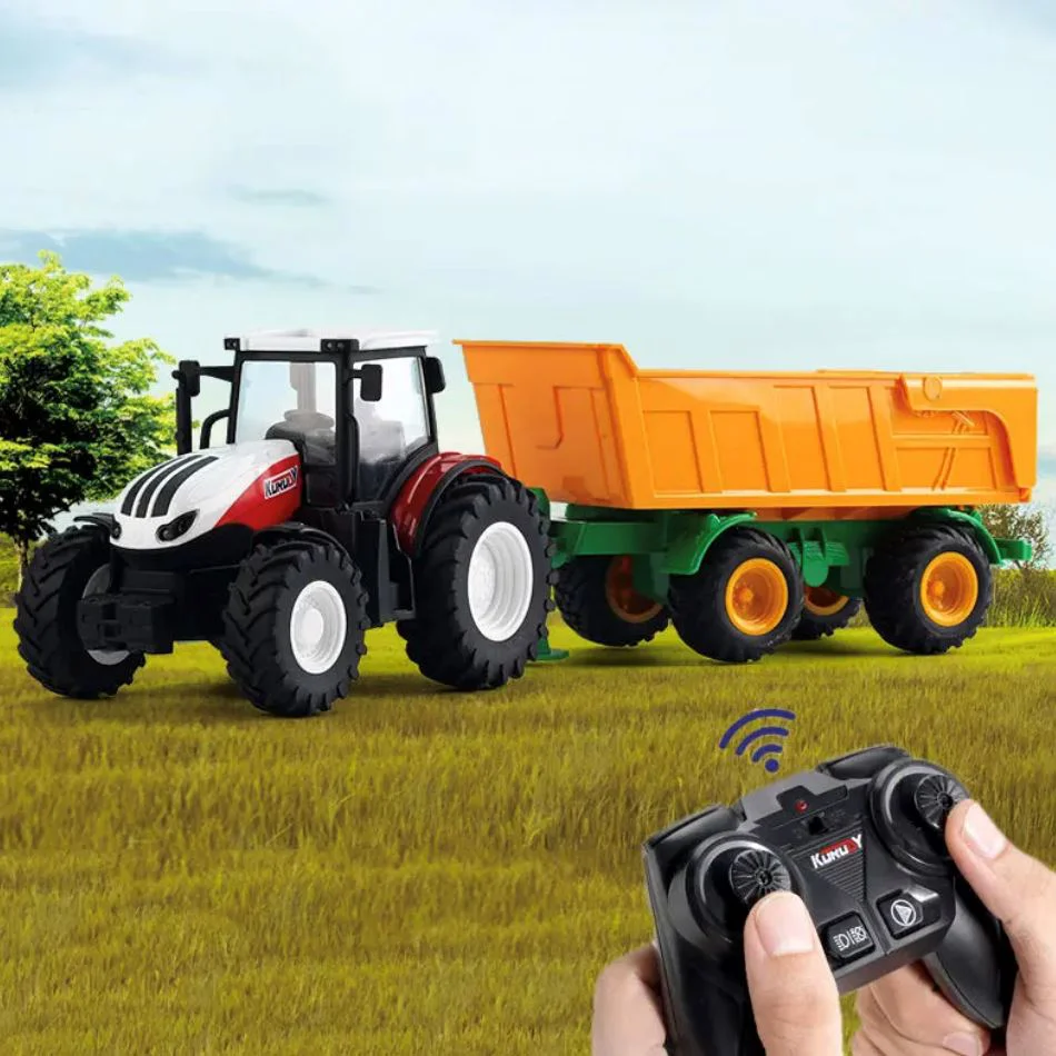 Машинка с пультом управления Essa Toys Трактор с прицепом 2.4G, 1:24 foto