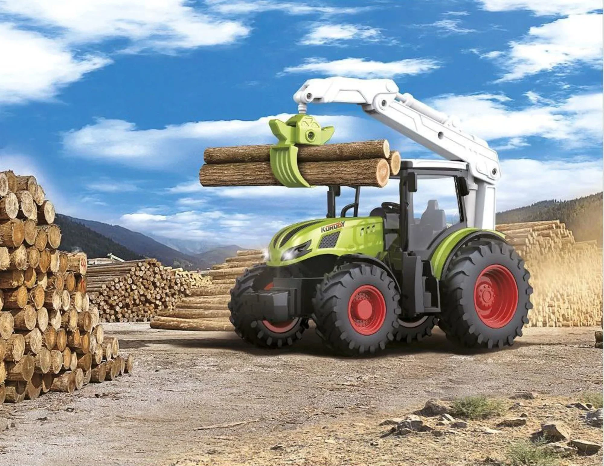 Masina cu telecomanda Essa Toys Tractor cu dispozitiv de apucare si lumini, 1:24 foto
