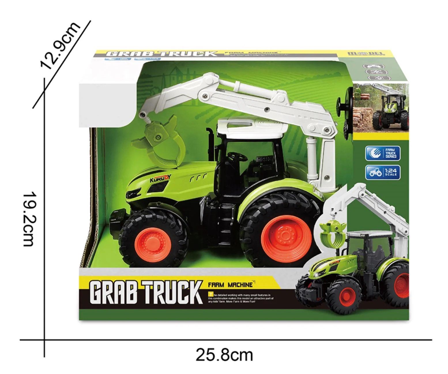 Masina cu telecomanda Essa Toys Tractor cu dispozitiv de apucare si lumini, 1:24 foto