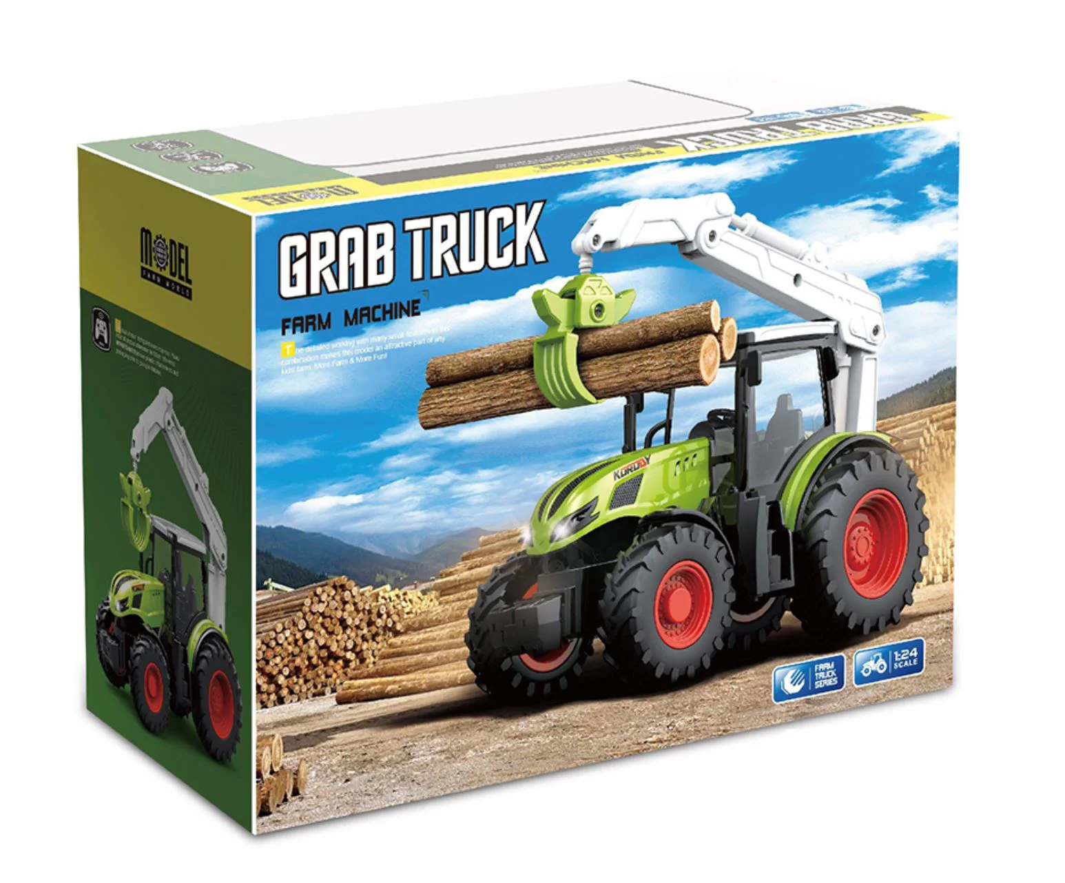 Masina cu telecomanda Essa Toys Tractor cu dispozitiv de apucare si lumini, 1:24 foto