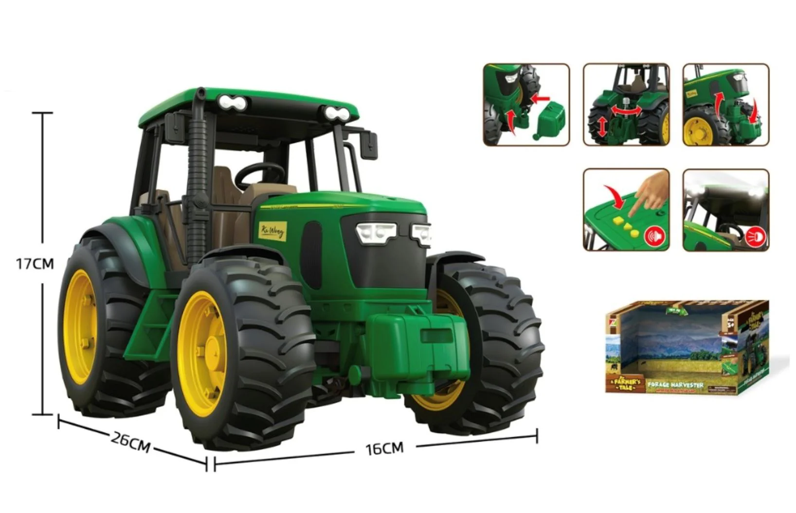 Машинка Essa Toys Трактор со звуком и подсветкой foto