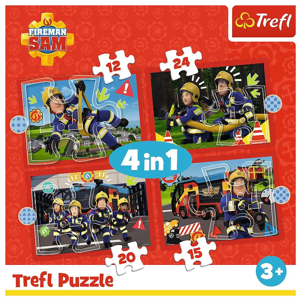Puzzle Trefl 4 in 1 The Adventures of Fireman Sam foto
