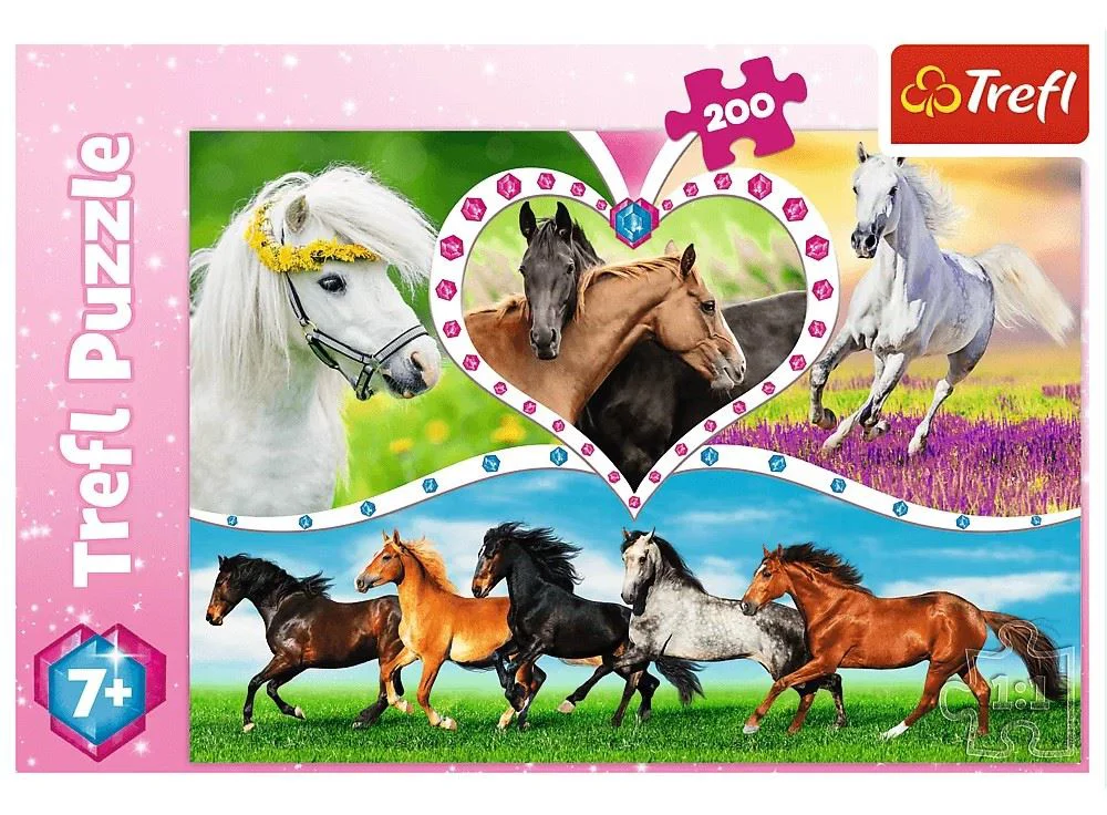 Puzzle Trefl Beautiful horses, 200 el. foto