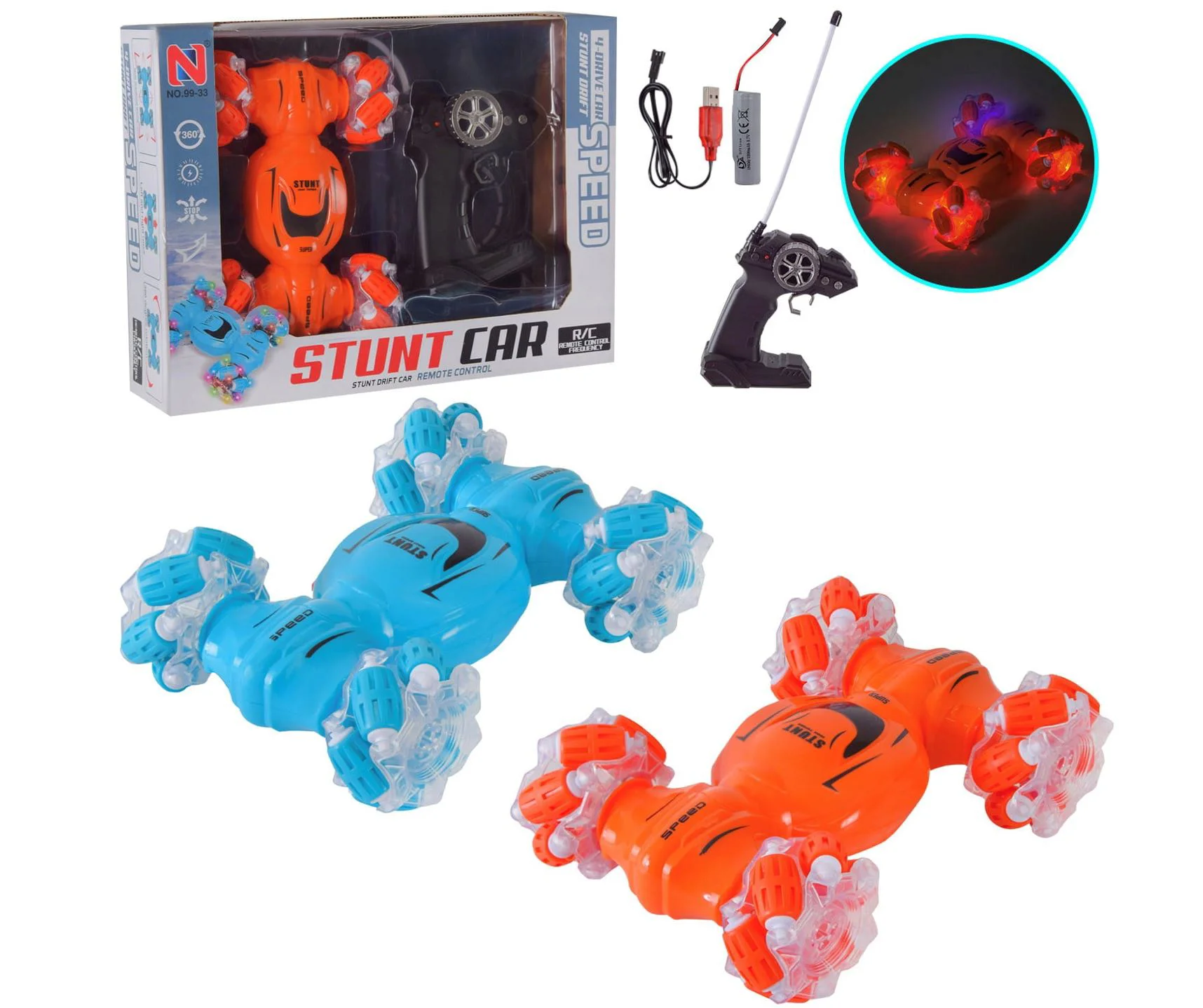 Masina cu telecomanda Essa Toys Stunt Drift Car cu lumini foto