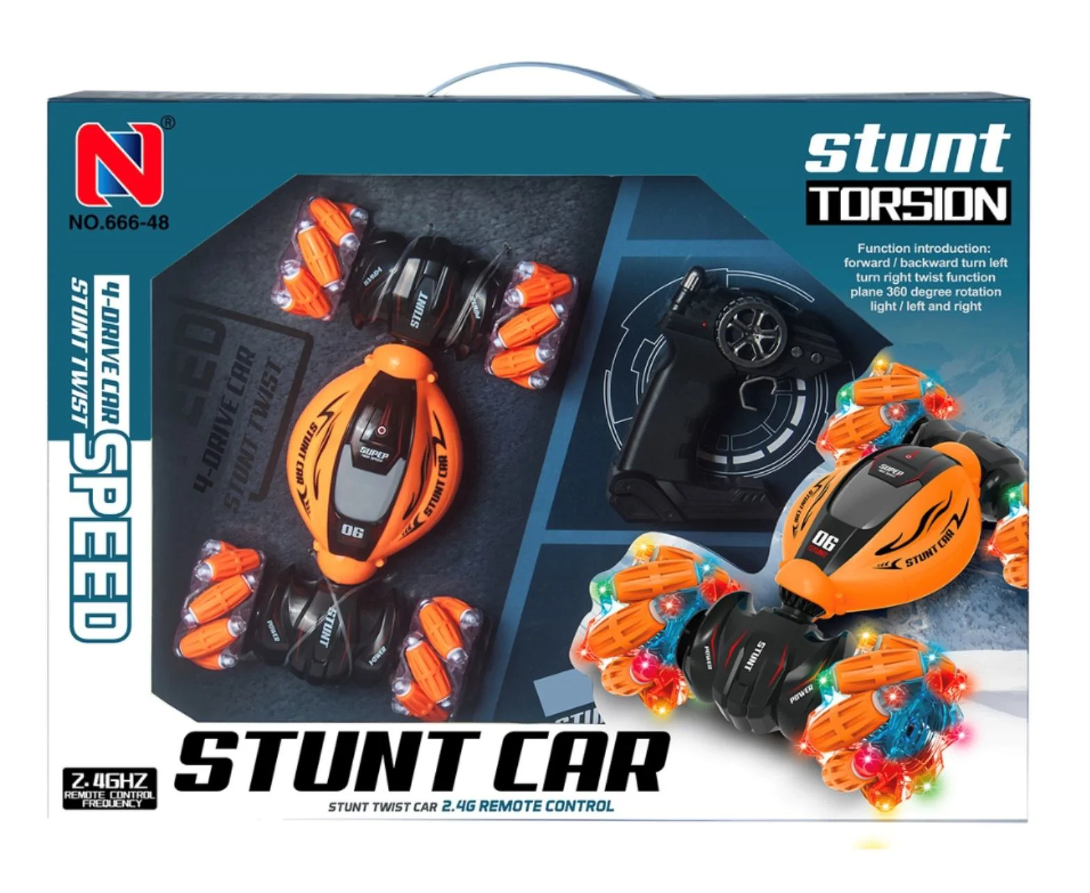 Masina cu telecomanda Essa Toys Stunt Twist Car cu lumini, 2.4G foto