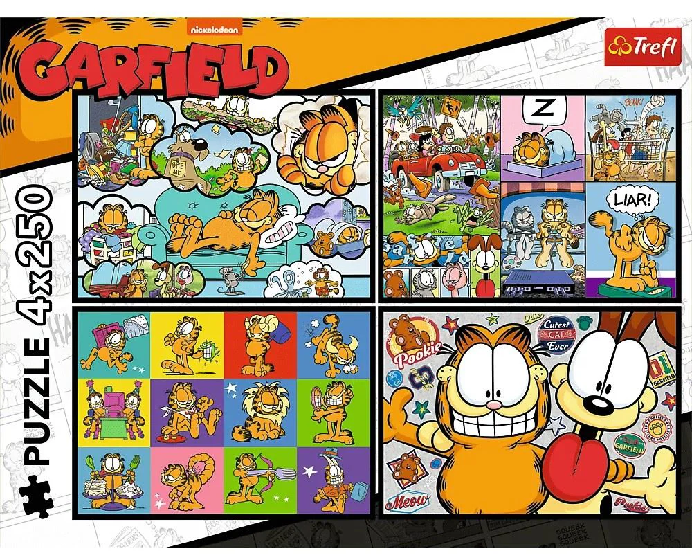Puzzle Trefl Garfield doesn't like Mondays, 4x250 el. foto