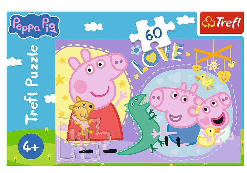 Puzzle Trefl Happy piggy, 60 el. foto