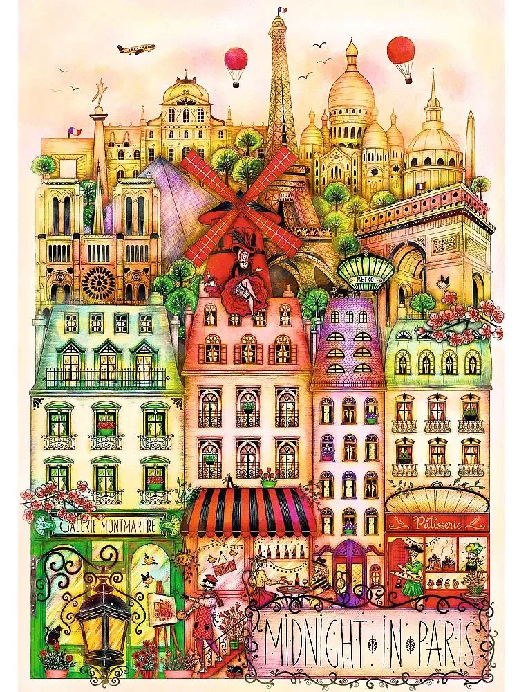 Puzzle Trefl Premium Plus Midnight in Paris / Madalina Tantareanu, 1000 el. foto