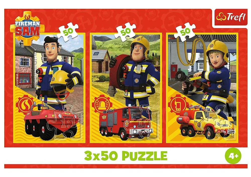 Puzzle Trefl The team from the fire station, 3x50 el. foto