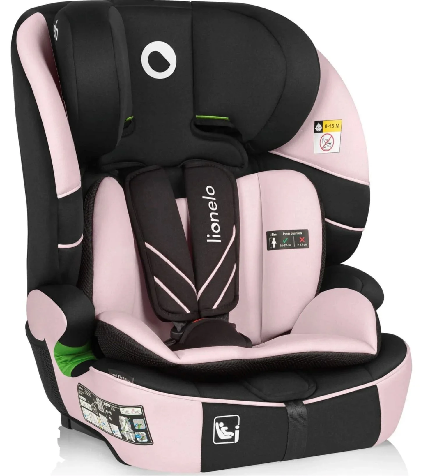 Автокресло детское Lionelo Isofix Levi Fix, 9-36 кг, Розовый foto