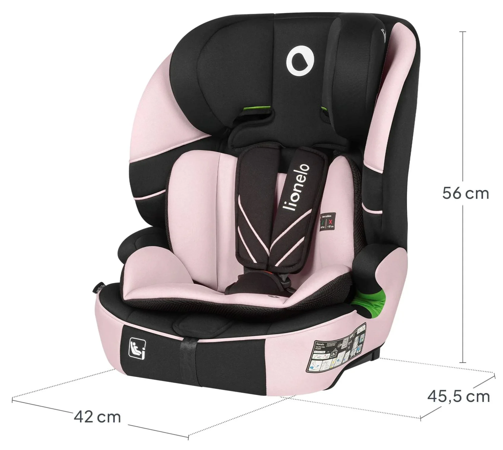 Автокресло детское Lionelo Isofix Levi Fix, 9-36 кг, Розовый foto