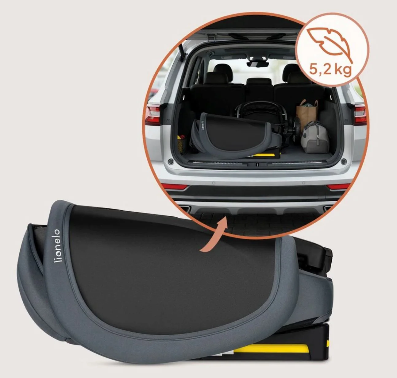 Scaun auto Lionelo Isofix Orin, 15-36 kg, Gri foto