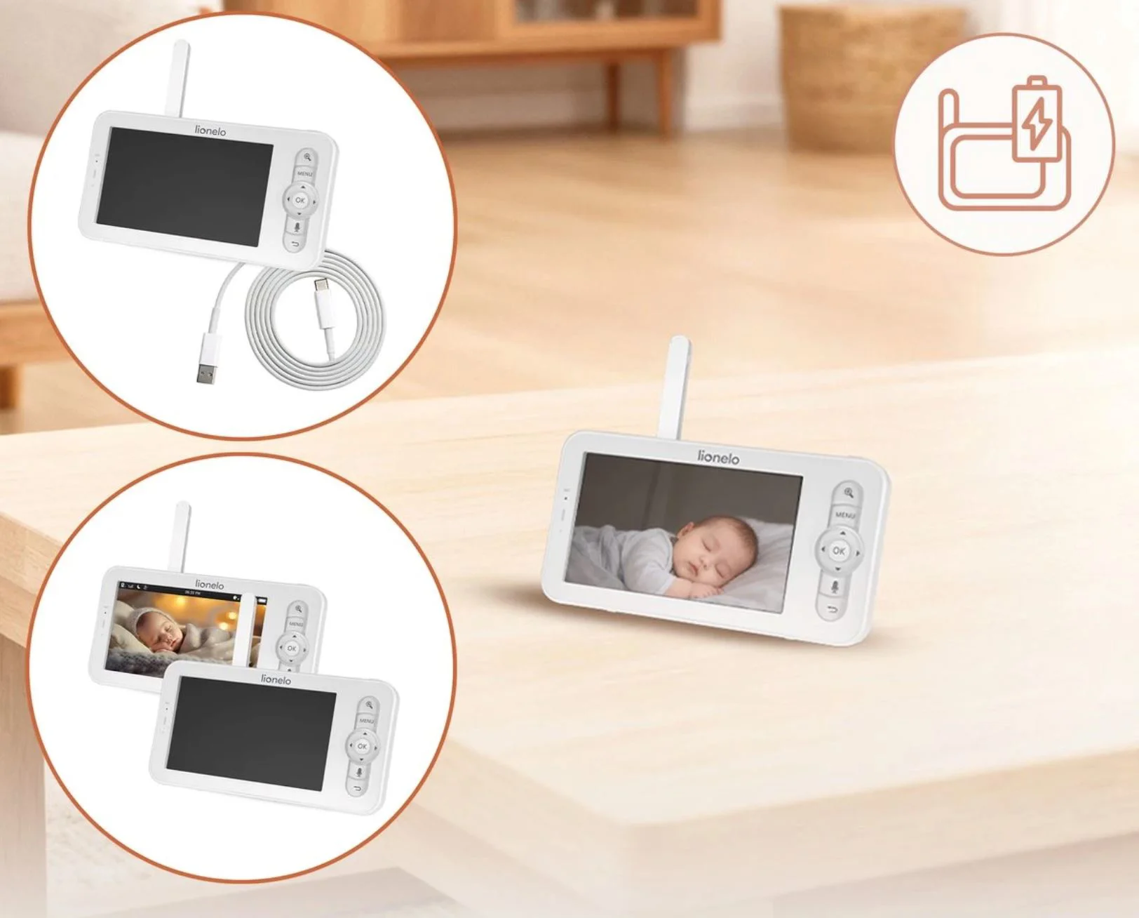 Camera video cu monitor Lionelo Babyline 9.2 AI foto