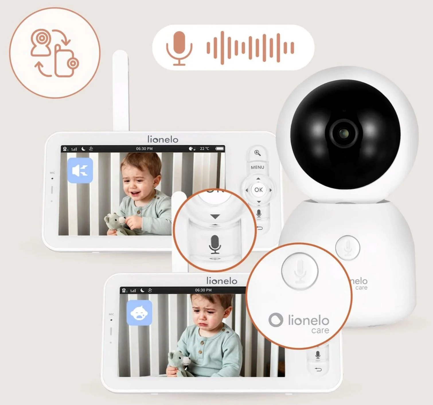 Camera video cu monitor Lionelo Babyline 9.2 AI foto