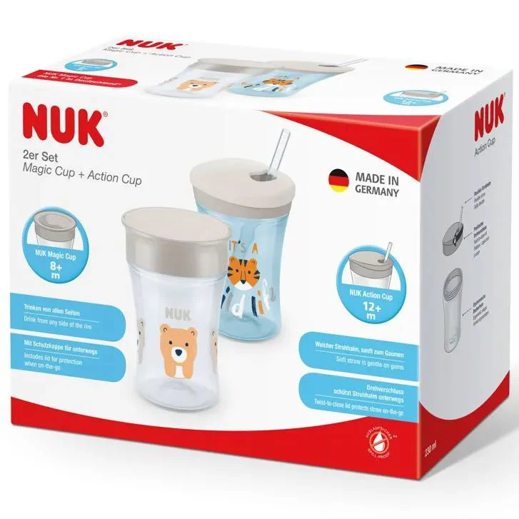 Набор NUK поильник Magic Cup и Action Cup с трубочкой (8+ мес. и 12+ мес.) foto