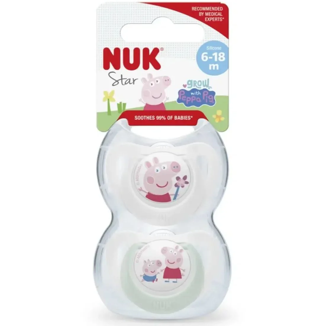 Suzeta din silicon NUK Peppa (6-18 luni), 2 buc. foto