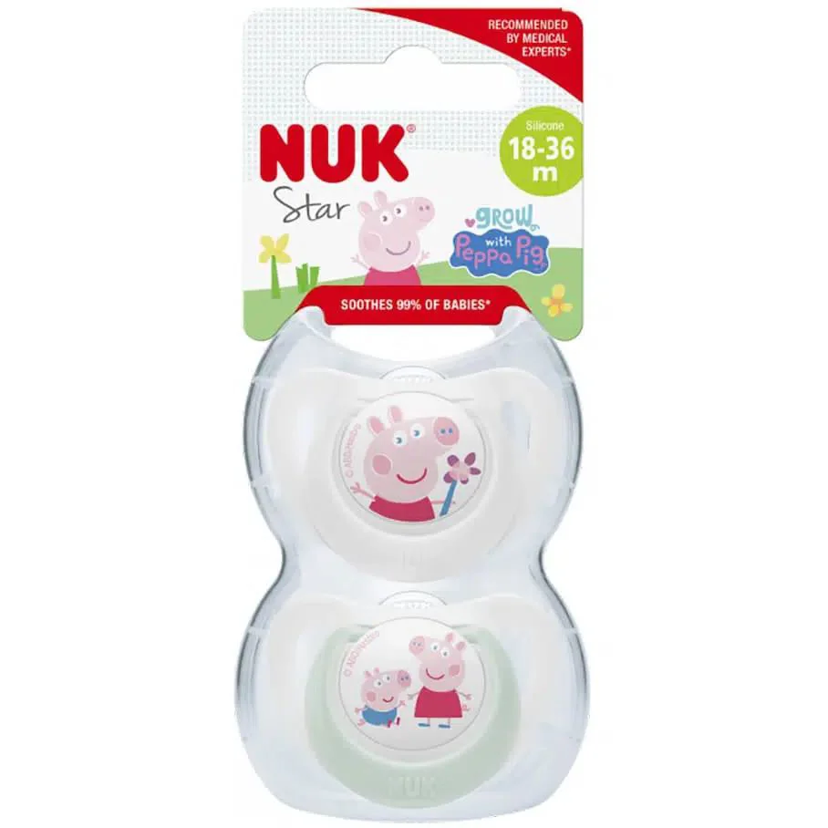 Suzeta din silicon NUK Peppa (18-36 luni), 2 buc. foto