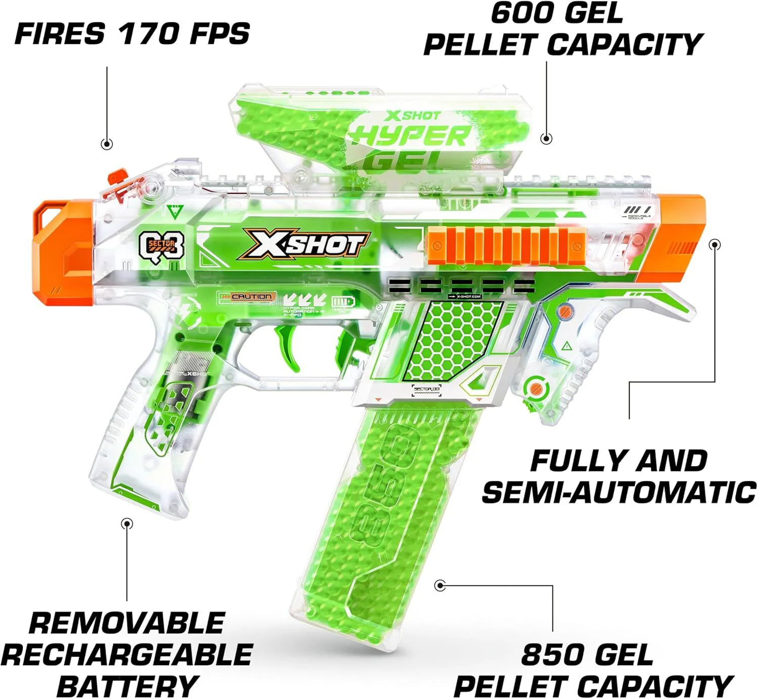 Бластер X-Shot Glow Hyper Gel foto