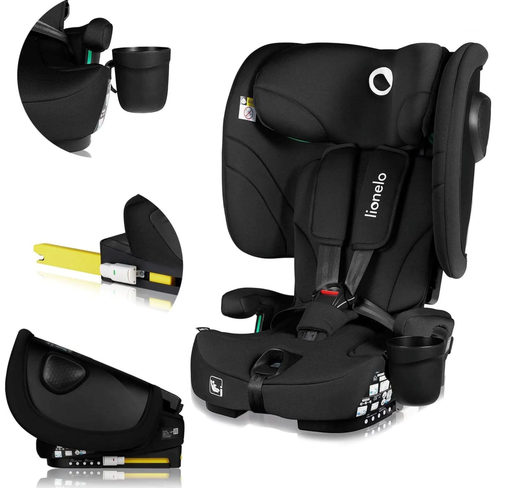 Автокресло Lionelo Isofix Nelly складное, 9-36 кг, Черное foto