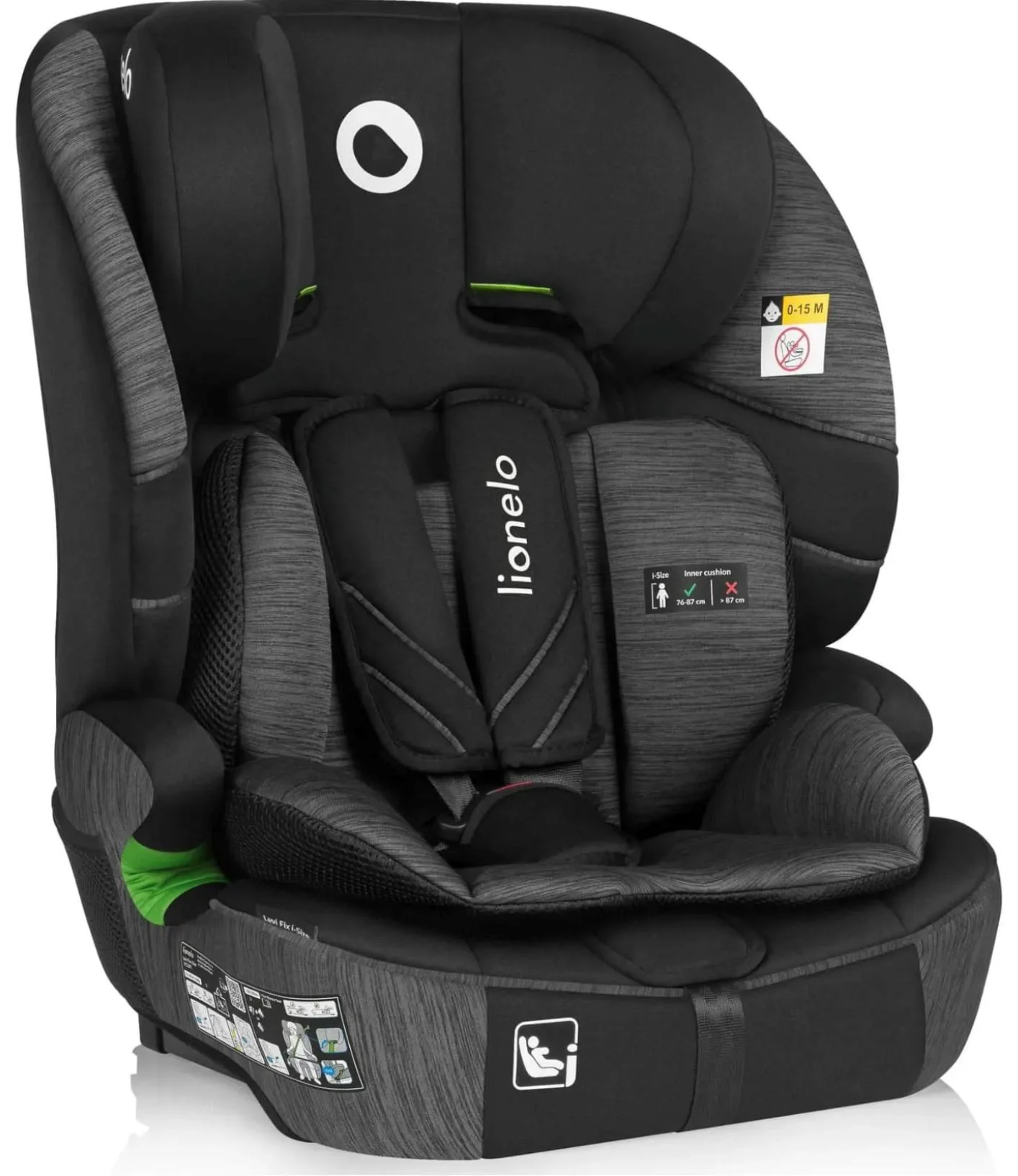 Scaun auto Lionelo Isofix Levi Fix, 9-36 kg, Gri foto